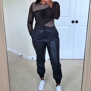 BCBGMaxAzria Black Eyelet Shirt with Nude Lining